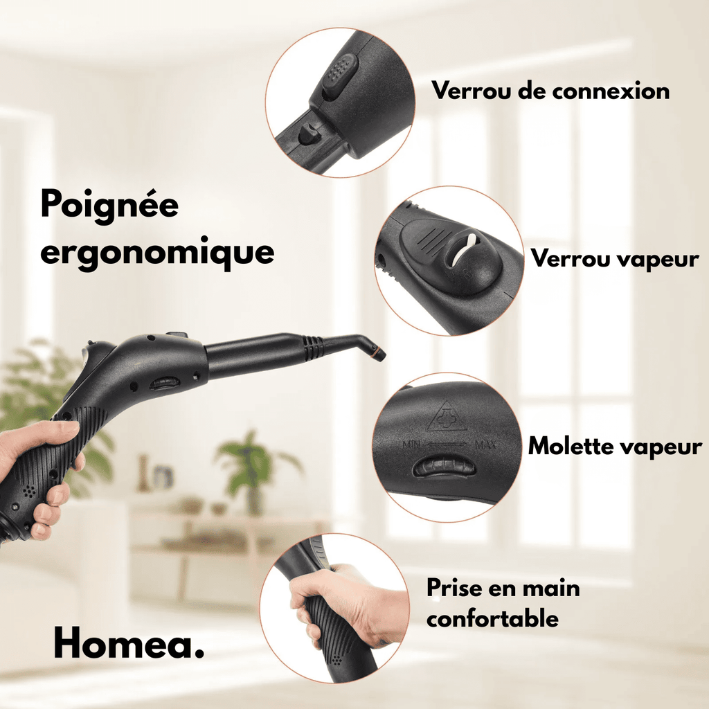 Nettoyeur vapeur Homea SteamPro 220 – Canapé & surfaces du quotidien