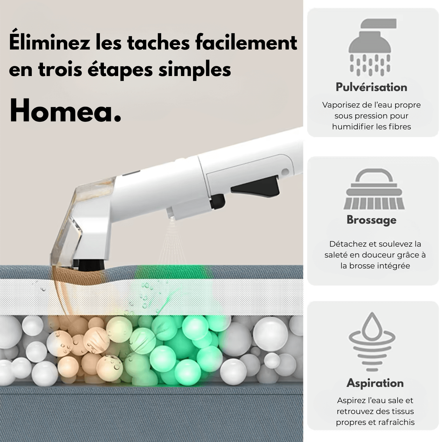 Shampouineuse Homea ProClean 130 – Canapé, tissus et tapis